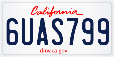 CA license plate 6UAS799