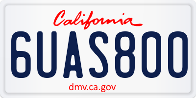 CA license plate 6UAS800