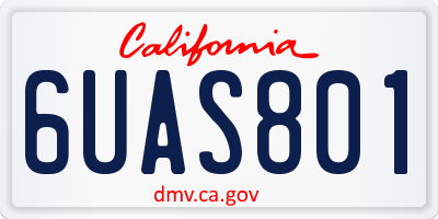 CA license plate 6UAS801