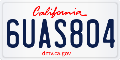 CA license plate 6UAS804