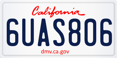 CA license plate 6UAS806