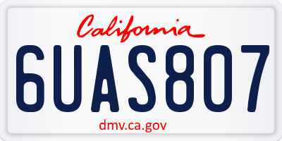 CA license plate 6UAS807