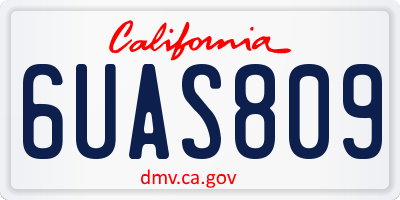 CA license plate 6UAS809