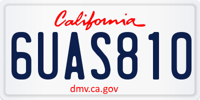 CA license plate 6UAS810
