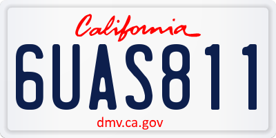 CA license plate 6UAS811