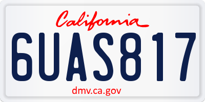 CA license plate 6UAS817