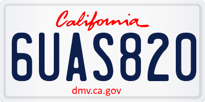 CA license plate 6UAS820