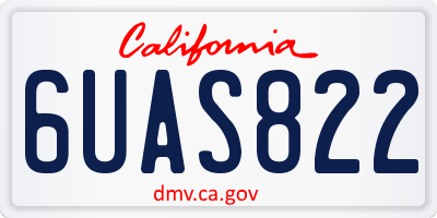 CA license plate 6UAS822