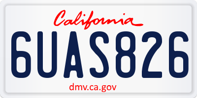 CA license plate 6UAS826