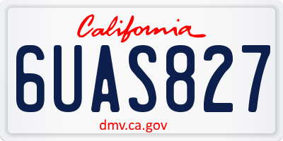 CA license plate 6UAS827