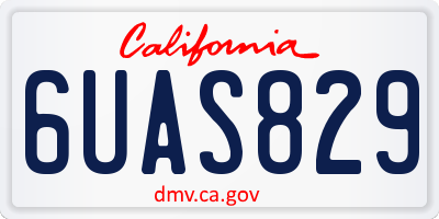 CA license plate 6UAS829