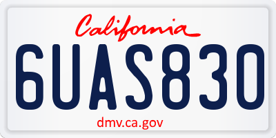 CA license plate 6UAS830