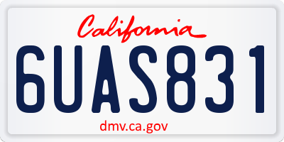 CA license plate 6UAS831
