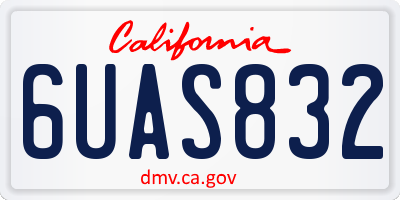 CA license plate 6UAS832