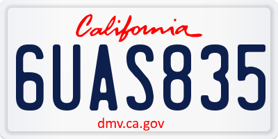 CA license plate 6UAS835