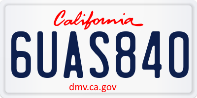 CA license plate 6UAS840