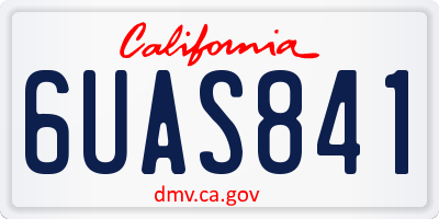 CA license plate 6UAS841