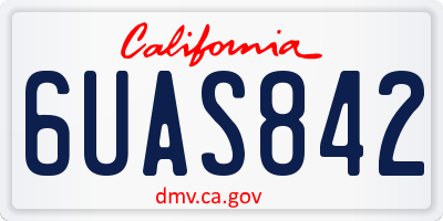 CA license plate 6UAS842