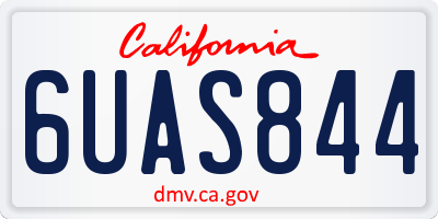 CA license plate 6UAS844