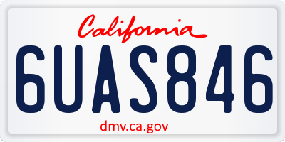 CA license plate 6UAS846