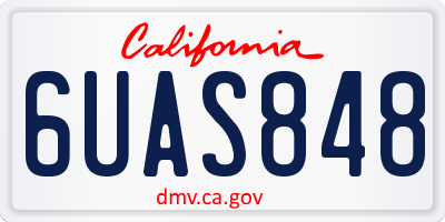 CA license plate 6UAS848