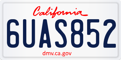 CA license plate 6UAS852