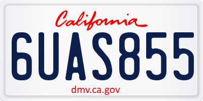CA license plate 6UAS855
