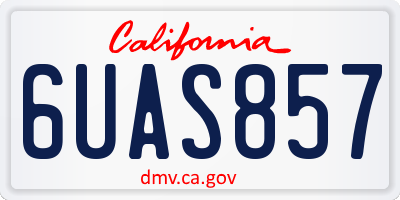 CA license plate 6UAS857