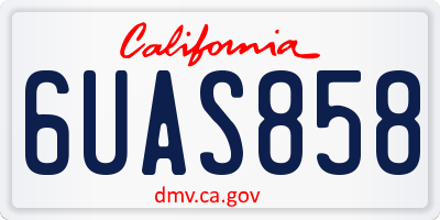 CA license plate 6UAS858