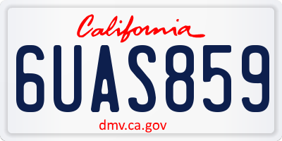 CA license plate 6UAS859