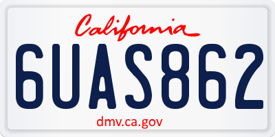 CA license plate 6UAS862