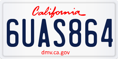 CA license plate 6UAS864