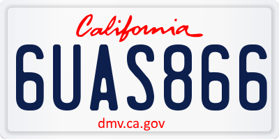 CA license plate 6UAS866