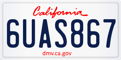 CA license plate 6UAS867