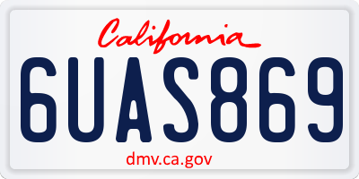 CA license plate 6UAS869