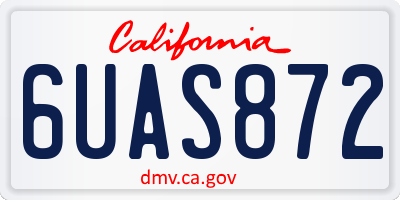 CA license plate 6UAS872