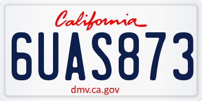 CA license plate 6UAS873