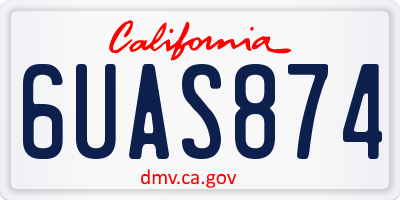 CA license plate 6UAS874
