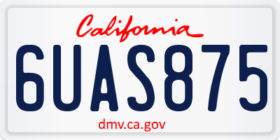 CA license plate 6UAS875