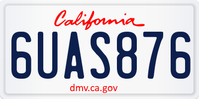 CA license plate 6UAS876