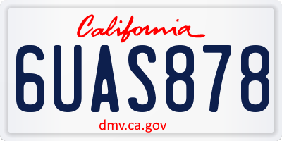 CA license plate 6UAS878