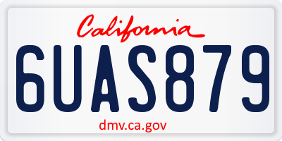 CA license plate 6UAS879