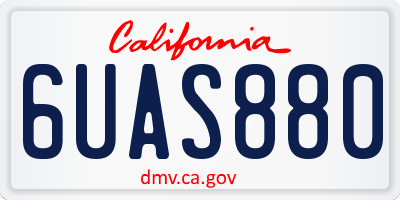 CA license plate 6UAS880