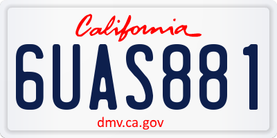CA license plate 6UAS881