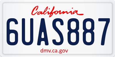 CA license plate 6UAS887