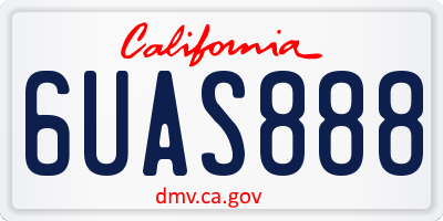 CA license plate 6UAS888