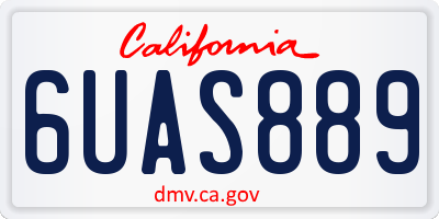 CA license plate 6UAS889