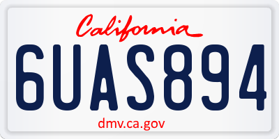 CA license plate 6UAS894