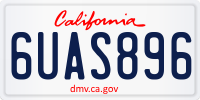 CA license plate 6UAS896