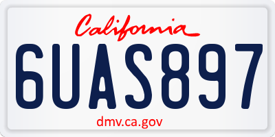 CA license plate 6UAS897